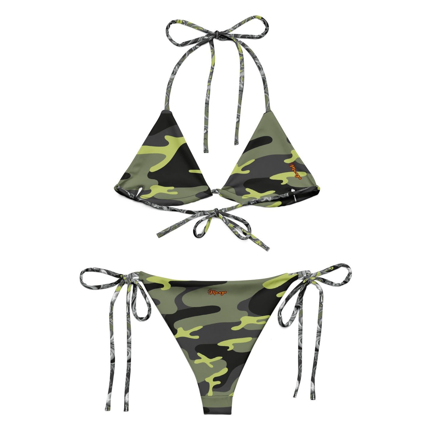 All-over print recycled string bikini