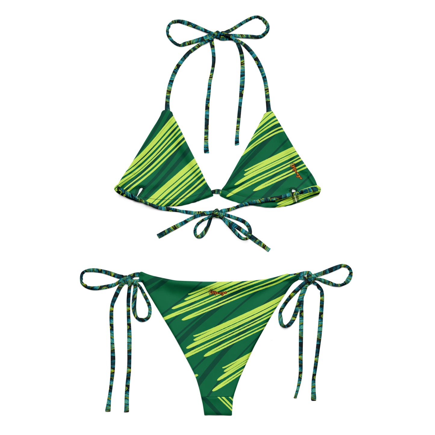 All-over print recycled string bikini