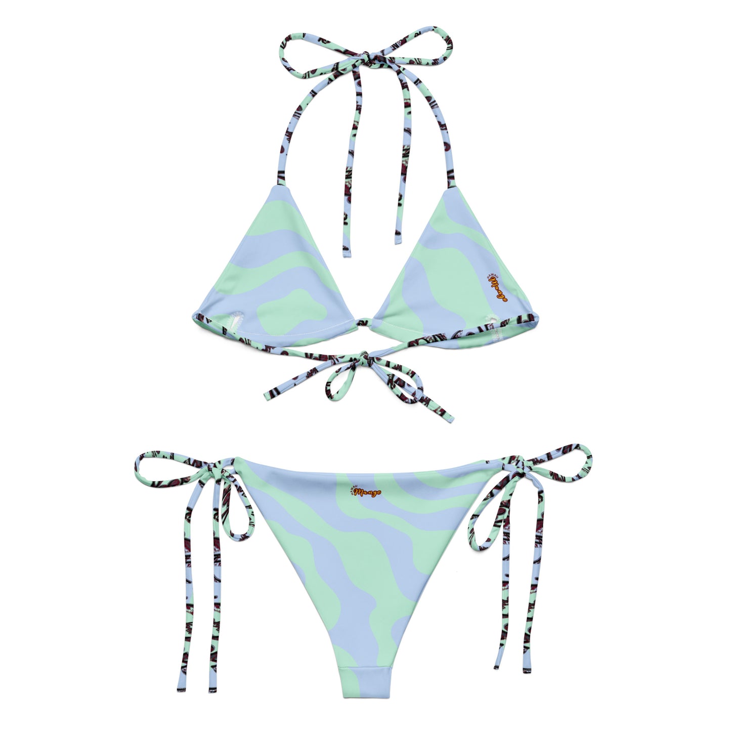 All-over print recycled string bikini